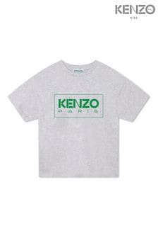 Серая детская футболка с логотипом Kenzo (D80851) | €77 - €84