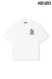 KENZO KIDS Cream Tiger Logo Poloshirt
