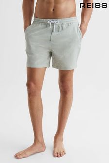 Ментолового/белого цвета - Пляжные шорты в полоску с затягивающимся шнурком Reiss Coast (D81056) | €104