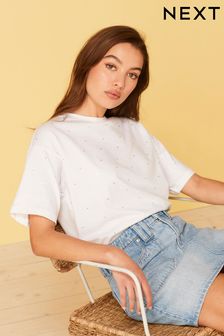 White Scatter Sparkle Short Sleeve T-Shirt (D81072) | 12 €