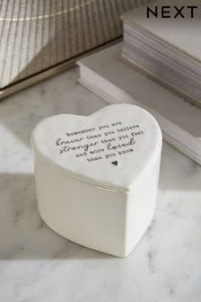 White Heart Sentimental Quote Trinket Pot (D81117) | €11