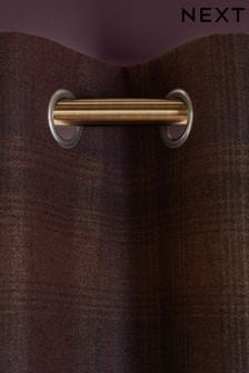 Purple Country Check Lined Eyelet Curtains (D81301) | 94 € - 194 €