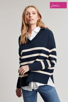 Joules Blue Adrienne Cotton Collared Jumper (D81646) | €40.50