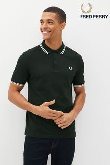 Зеленый/белый - Мужская футболка-поло с контрастной отделкой Fred Perry (D81891) | €110