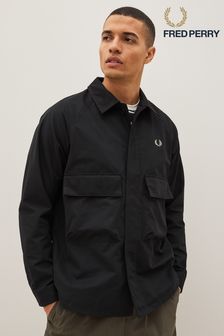 Fred Perry Black Utility Shacket Overshirt (D81941) | €209