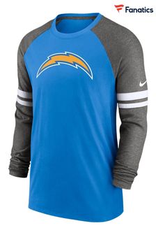 Nike Blue NFL Fanatics Los Angeles Chargers Dri-FIT Cotton Long Sleeve Raglan T-Shirt (D82043) | Kč1,785