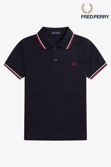 Темно-синий/белый/красный - Детская рубашка поло с контрастной отделкой Fred Perry (D82102) | €66 - €73