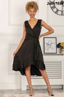 Jolie Moi Black Wrap Flounce Hem Sherlyn Dress (D82270) | €43.50