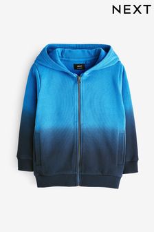 Bleu/noir - Sweat à capuche zippé dégradé (3-16 ans) (D82334) | 24€ - 33€