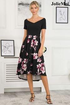 Jolie Moi Vianna Contrast 2in1 Midi Black Dress (D82343) | 115 €