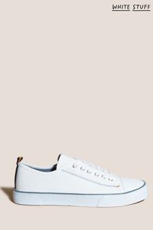 White Stuff Canvas Lace-Up Plimsoll Trainers