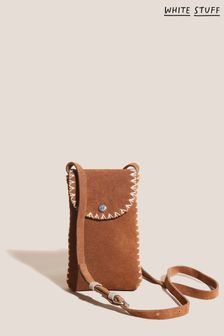 White Stuff Brown Craft Stitch Leather Phone Bag (D82563) | 117 zł