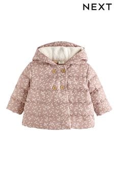 Chocolate Brown Padded Baby Jacket With Hood (0mths-2yrs) (D82576) | €13 - €13.50