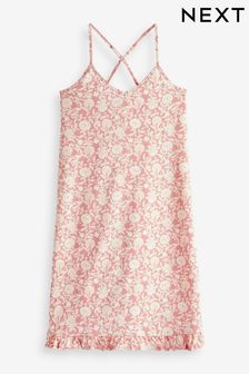 Pink Floral Cotton Slip Nightie (D82636) | $28