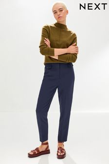 Navy Tailored Button Detail Taper Trousers (D82644) | €13