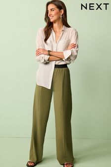 Широкие брюки в строгом стиле с эластичным поясом (D82647) | €14