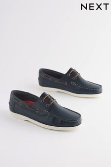 Navy Blue Wide Fit Classic Boat Shoes (D82660) | $85