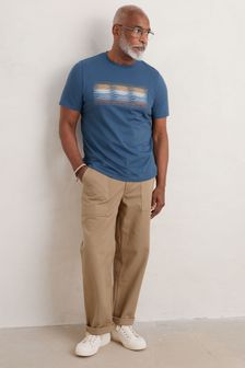 Seasalt Cornwall Men's Blue Midwatch Organic Cotton T-Shirt (D82839) | €39