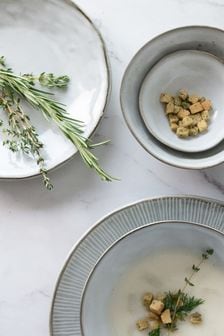 Dutch Rose Light Grey Organic Pasta Bowls 23.5cm Set of 4 Pasta Bowls (D82922) | €76