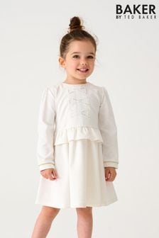 Baker By Ted Baker (0-6 lat) Kremowa sukienka ponte z kokardą (D82933) | 133 zł - 154 zł