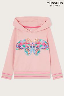 Monsoon - Roze hoodie met vlinderprint (D83013) | €38 - €43