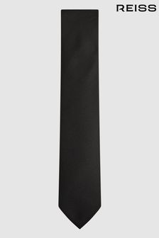 Reiss Black Ceremony Textured Silk Tie (D83077) | $85