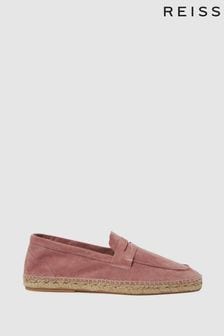 Reiss Pink Espadrille Suede Summer Shoes (D83080) | $163