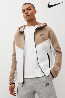 Khaki/Weiß - Nike Tech Fleece-Kapuzenjacke mit Reißverschluss (D83154) | 168 €