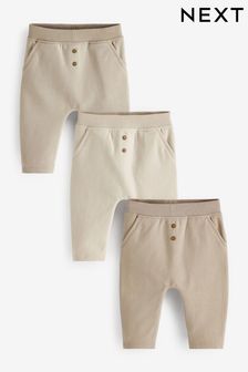 Chocolate Brown/Cream Joggers 3 Pack (0mths-2yrs) (D83187) | €8.50 - €10