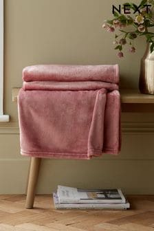 Blush Pink Teddy Plush Fleece Throw (D83212) | $17 - $46