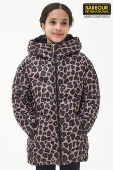 Leopard - Barbour® International Mädchen Boston Steppjacke, Schwarz (D83219) | 91 € - 106 €
