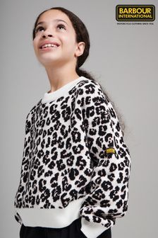 Barbour® International Girls Leopard Print Aprila Knitted Jumper (D83223) | €27 - €31