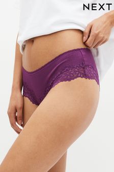 Purple Short Lace Top Rib Knickers (D83253) | €4