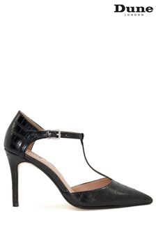 Dune London Black Casta T-Bar Open Court Heels (D83407) | €54