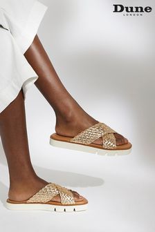 Zlata - Tkani sandali s prekrižanimi paščki Dune London Lexey (D83417) | €103