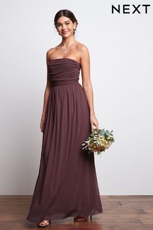 Berry Red Mesh Multiway Bridesmaid Wedding Maxi Dress (D83559) | 103 €