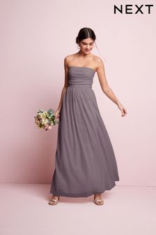 Mauve Purple Mesh Multiway Bridesmaid Wedding Maxi Dress (D83564) | €77