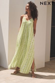 Lime Green Tie-Dye Cami Strappy Maxi Summer Dress (D83575) | 26 €