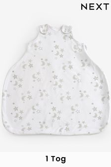 White Grey Moon & Stars Hip Dysplasia 100% Cotton Sleep Bag (D83611) | €35 - €40