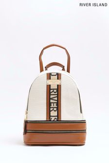 River Island Cream Canvas Backpack (D83708) | $64
