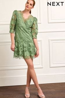 Green Broderie Mini Dress (D83777) | 220 zł