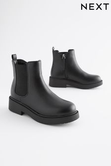 Matt Black Wide Fit (G) Chunky Chelsea Boots (D83876) | 197 SAR - 239 SAR
