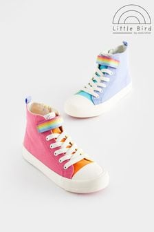 Little Bird by Jools Oliver Multi Older Pastel Rainbow Colourblock Canvas Trainers (D83995) | €37 - €43