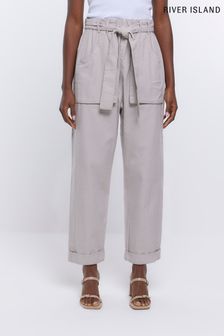 River Island Beige Linen Look Casual Trousers (D84083) | 34 €