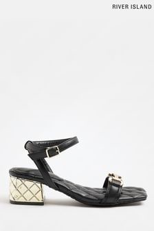 Черные сандалии для широкой стопы с ремешками River Island (D84117) | €24