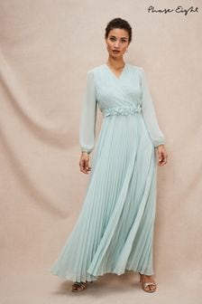 Phase Eight Green Alecia Pleated Maxi Dress (D84182) | ₪ 950