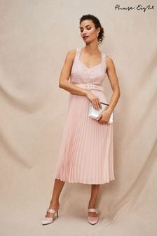 Phase Eight Pink Kassidy Lace Bodice Pleat Dress (D84184) | €89