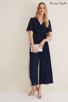 Phase Eight Blue Aster Plisse Co-ord Wrap Top (D84192) | €43