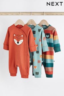 Orange Baby Sleepsuits 3 Pack (0-2yrs) (D84264) | €13 - €13.50