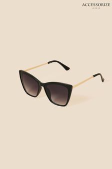 Accessorize Black Thin Arm Cat Eye Sunglasses (D84338) | SGD 29